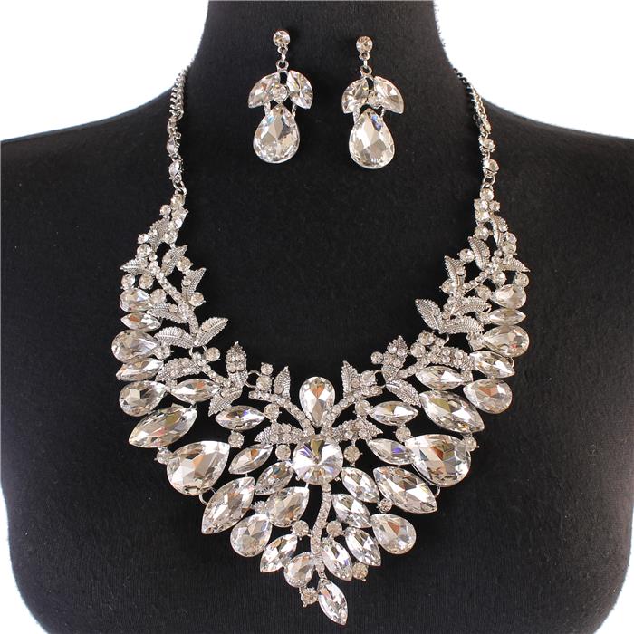 Sparkling rhinestone necklace silver 165998 Edmonton