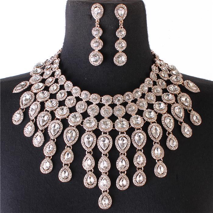 Sparkling gold rhinestone necklace 159995 Edmonton
