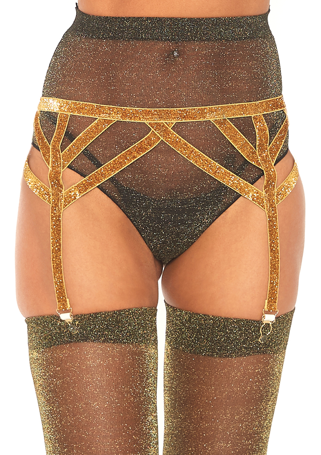 Metallic Caged Garterbelt 8887 Gold