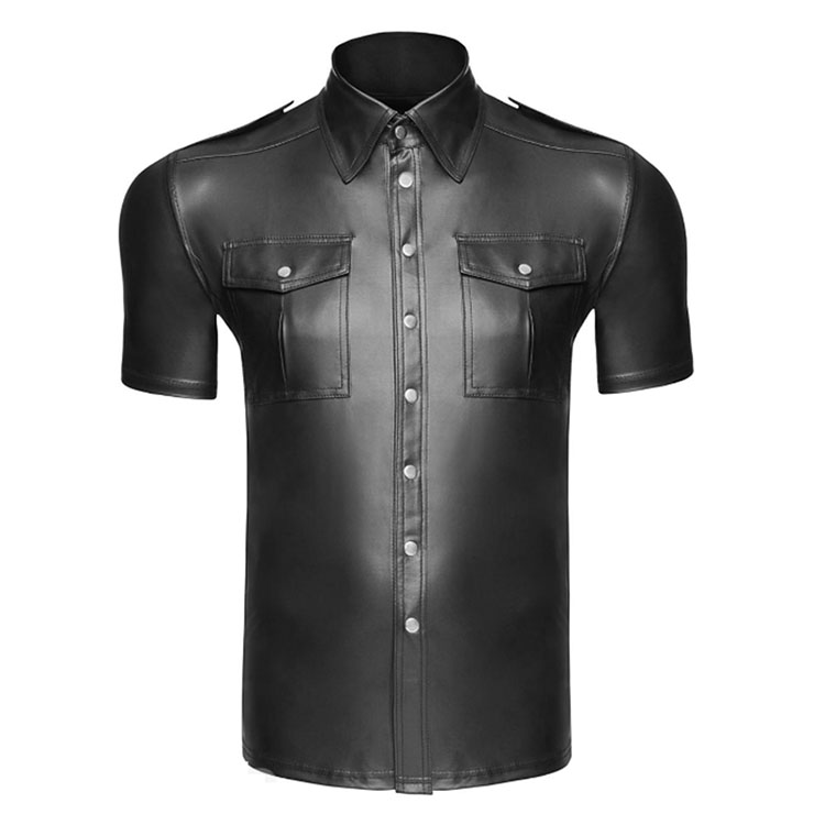 Faux Leather Military Shirt 1910