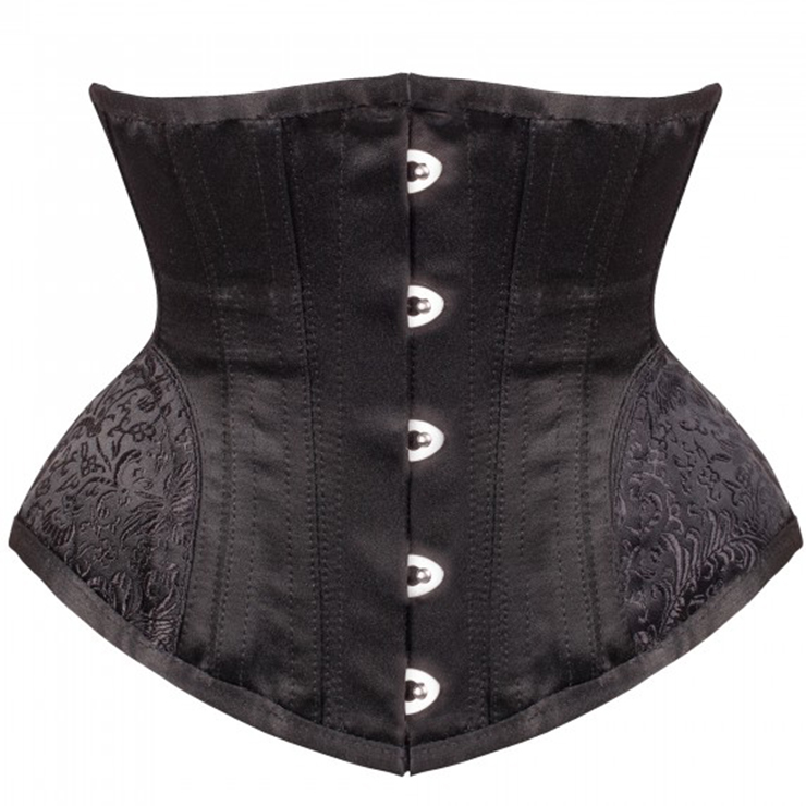Metal Boned Satin Corset 4914 Black