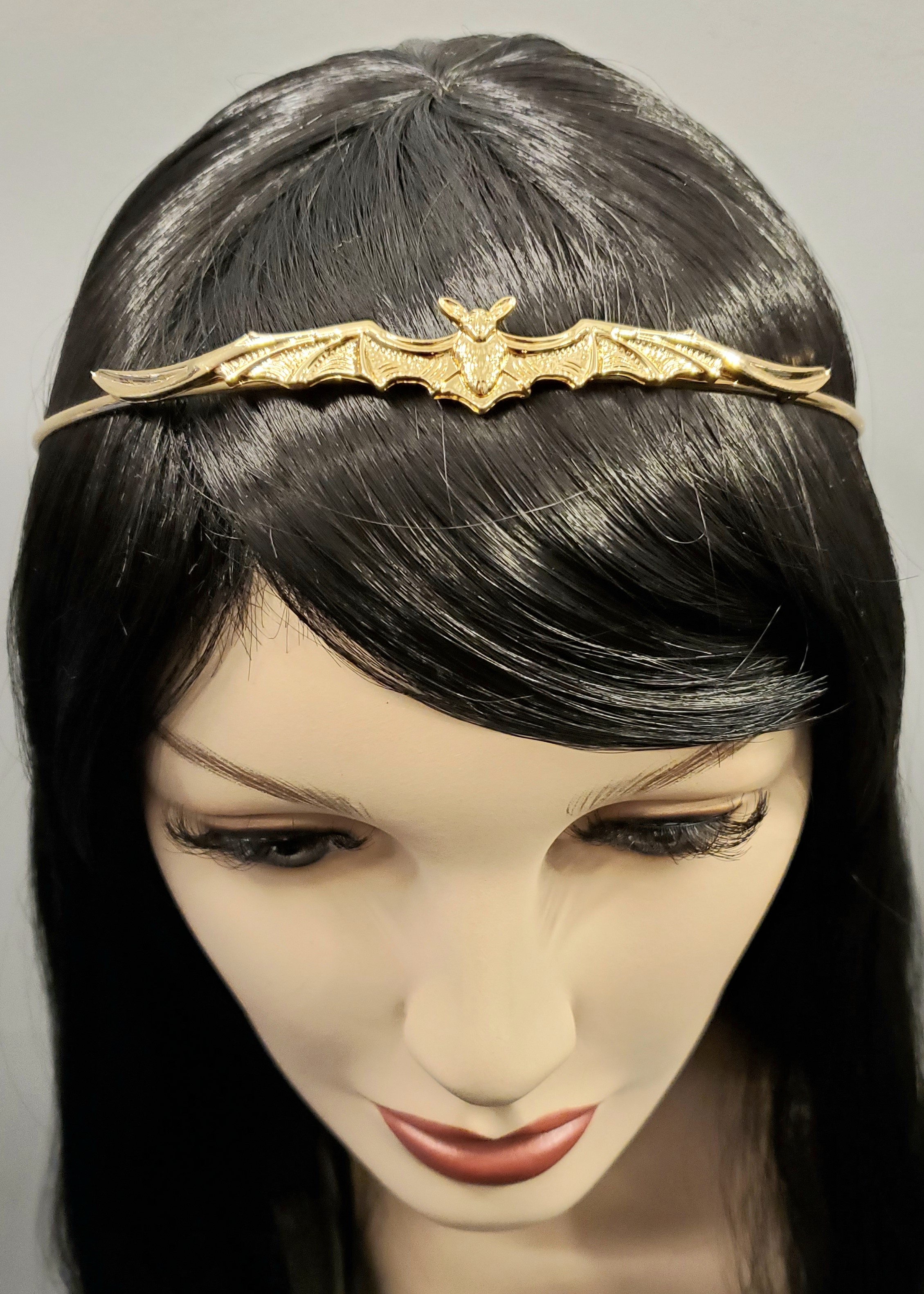 Delicately spooky bat tiara gold 6702 Edmonton