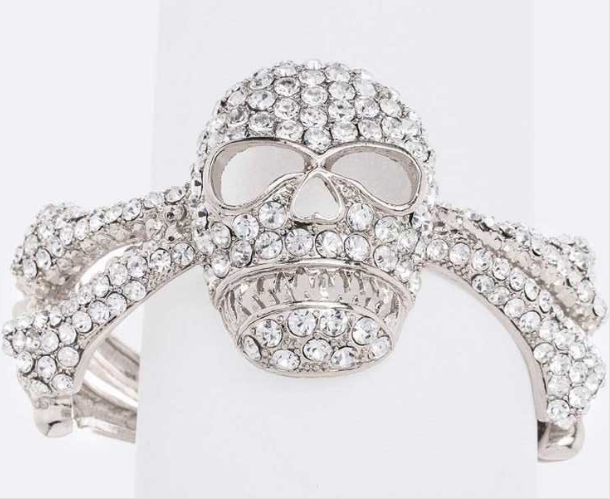 Skull rhinestone bracelet silver 3931 Edmonton