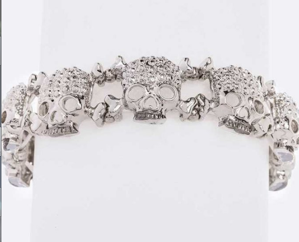 Rhinestone skull bracelet 6910 Edmonton
