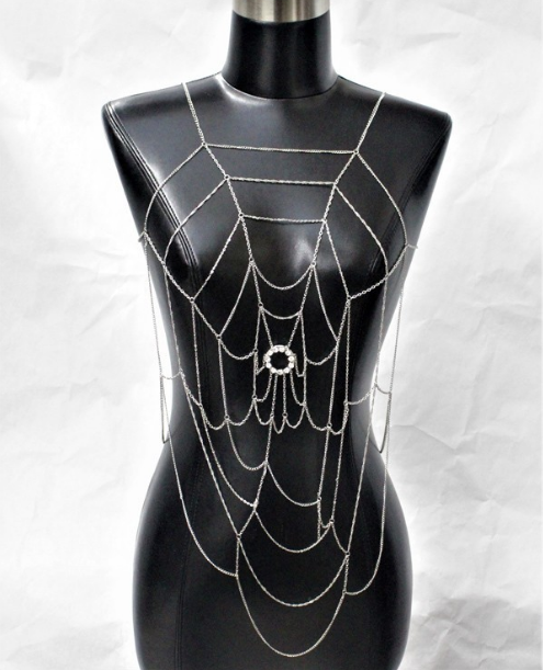 Unique spiderweb body chain rhinestone center 7728 Edmonton
