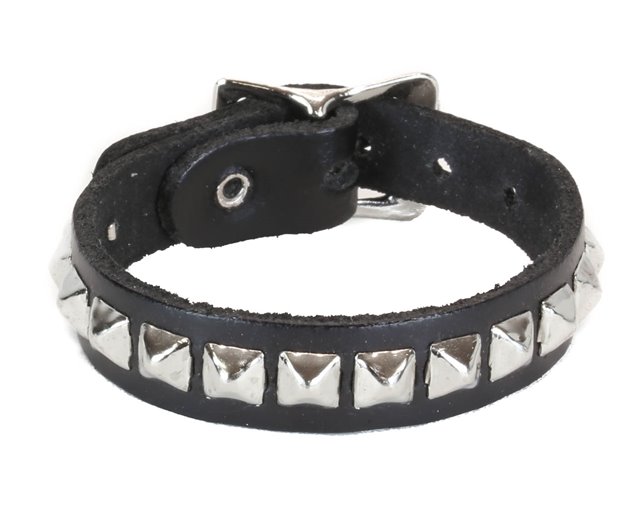 Black Studded Leather Wrist Cuff 1760 Edmonton