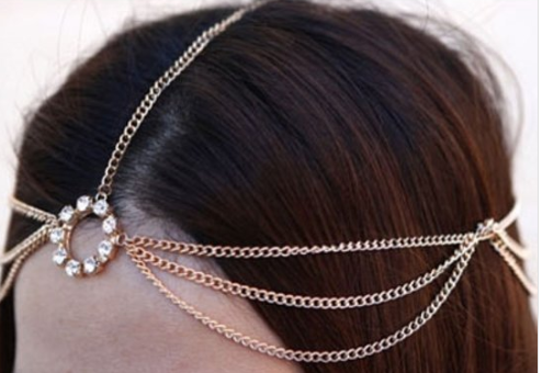 Pretty draped head chain gold 7303 Edmonton