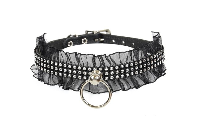 Black Ruffles Rhinestones O-Ring 0792 Edmonton