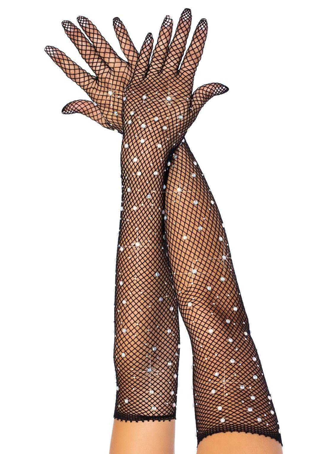 Rhinestone Fishnet Gloves Edmonton