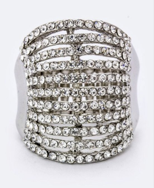 Stretch band rhinestone statement ring 2084 Edmonton