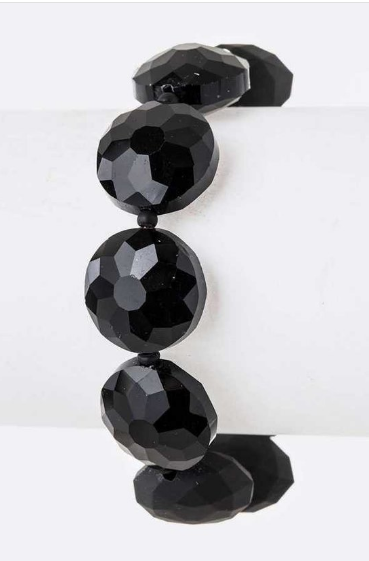 Jet faceted stretch bracelet 5792 Edmonton