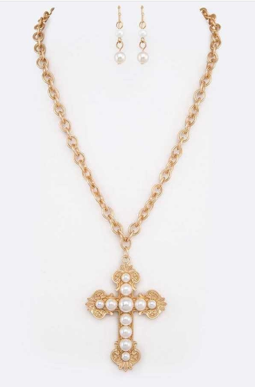 Iconic cross pendant necklace gold 6061 Edmonton