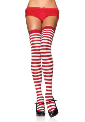 White and Red Stripe Stockings Edmonton Canada