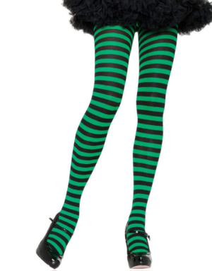 Green Stripe Tights Pantyhose Edmonton