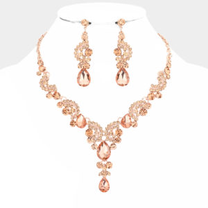 Rose Gold Crystal Necklace Edmonton