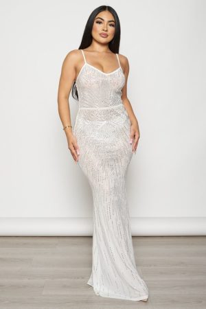 White Rhinestone Dress Edmonton