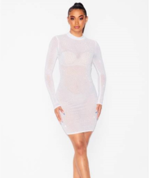 White Rhinestone Dress Edmonton