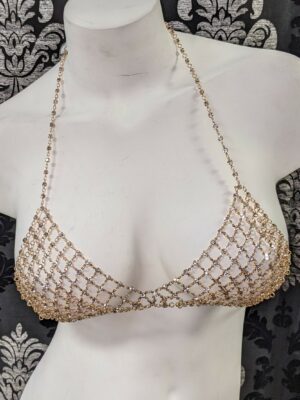 Gold Rhinestone Body Chain Bra Edmonton Canada