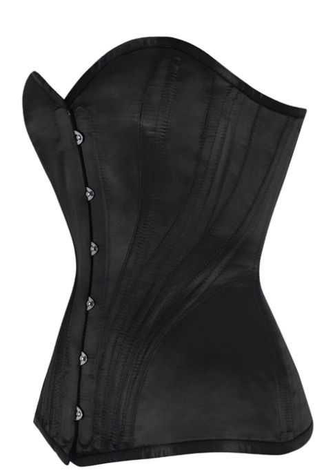 Black Satin Corset with Hip Gores 23153 - Image 2