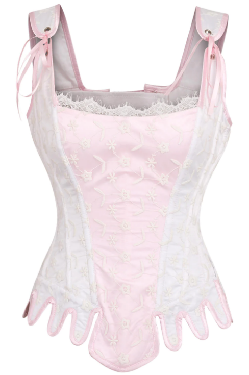Rink and White Corset with Straps Edmonton Canada