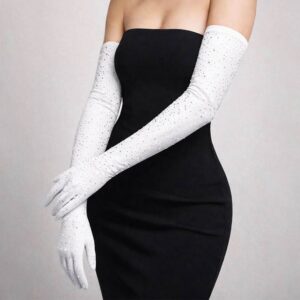 Satin Rhinestone Gloves Edmonton Canada