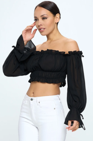 Black Peasant Blouse Edmonton Canada